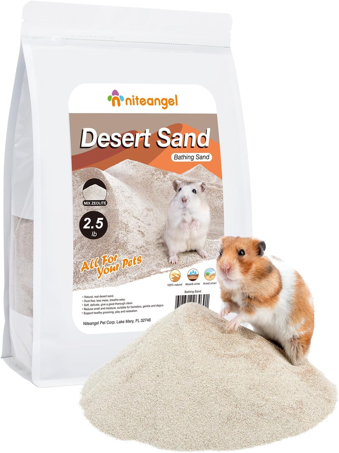 Comparison of Niteangel sand texture for hamster hygiene