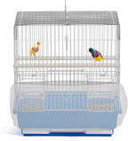 Bird cage skirt installed on rectangular small animal habitat
