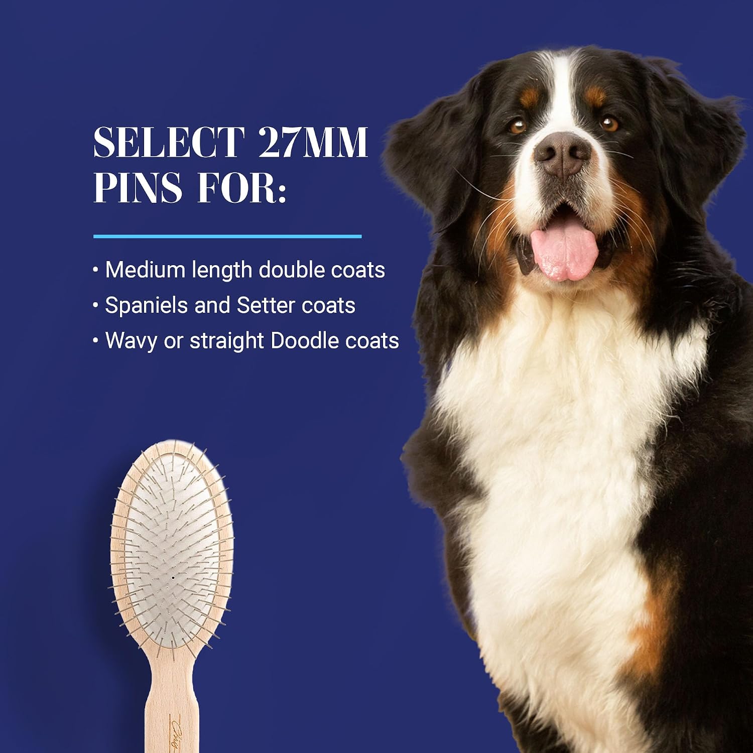 German crafted Chris Christensen professional pet grooming brush on plain background