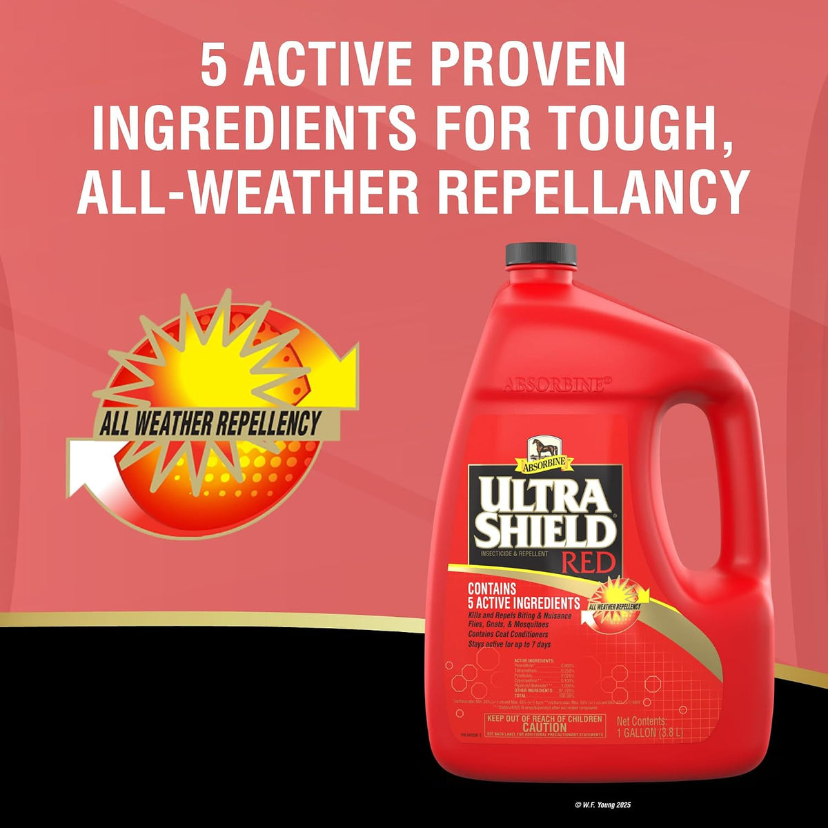 Absorbine UltraShield Red equine insecticide side profile