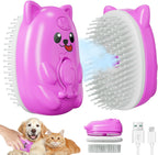 3 in 1 Cat Steam Brush for Shedding, Pet Steam brush for Dog & Cat Shedding & Grooming, for Long & Short Haired Pets, Spritz Defur Comb (black) - Image 10