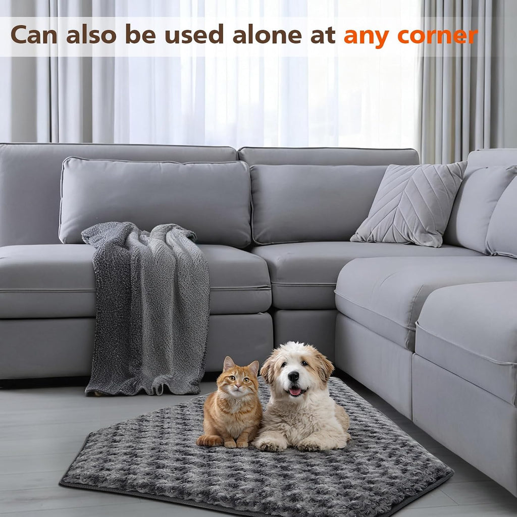 Hahafelt Croblissful plush dog mat lifestyle indoor setting