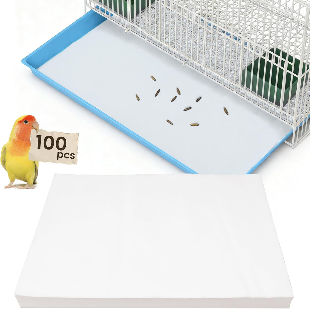 23.6x16.9in Bird Cage Liners - 100 Sheets Pre-Cut Disposable Cage Tray Liners, High Absorbent Non-Woven Pads for Parrots, Cockatiels and Small Animals - Image 9