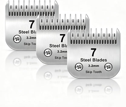 7 Skip Tooth Detachable Pet Dog Grooming Steel Blades,Compatible with Andis,Oster A5,Wahl KM10 Series Clippers,Cut Length 1/8-Inch (3.2mm) 1 Pack - Image 12