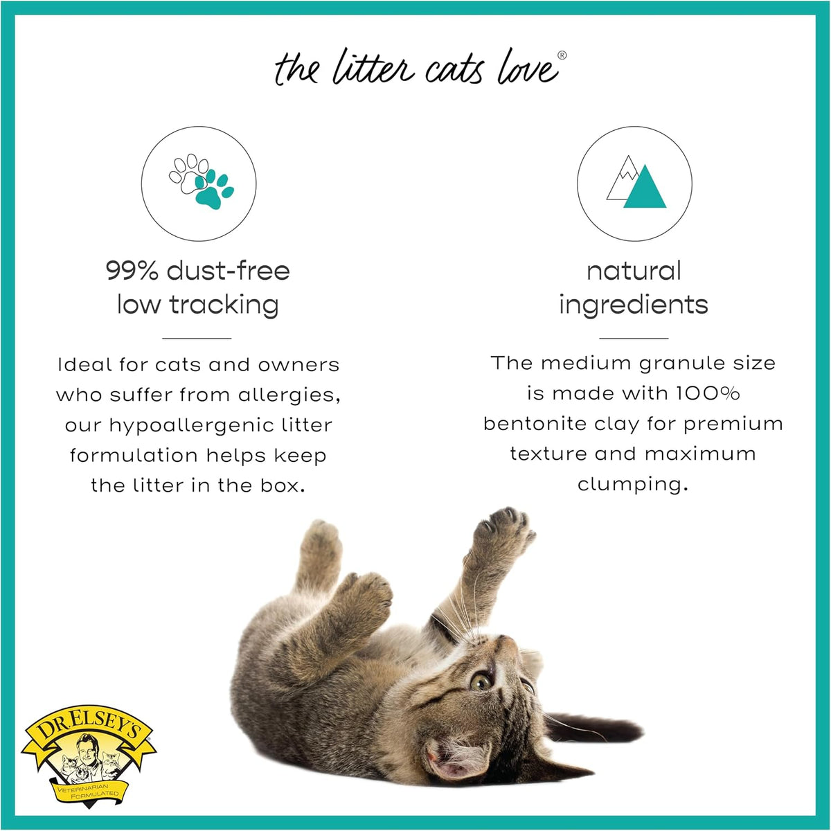Dr. Elsey's R&R cat litter bag side view with usage instructions