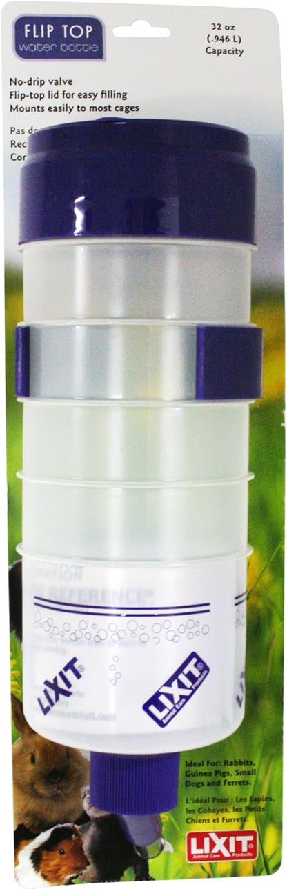 Lixit(R) Lever Valve Top Fill No Drip Water Bottles for Rabbits, Chinchillas, Ferrets, Guinea Pigs and Adult Rats (Purple (Pack of 1), 32 Ounce) - Image 1