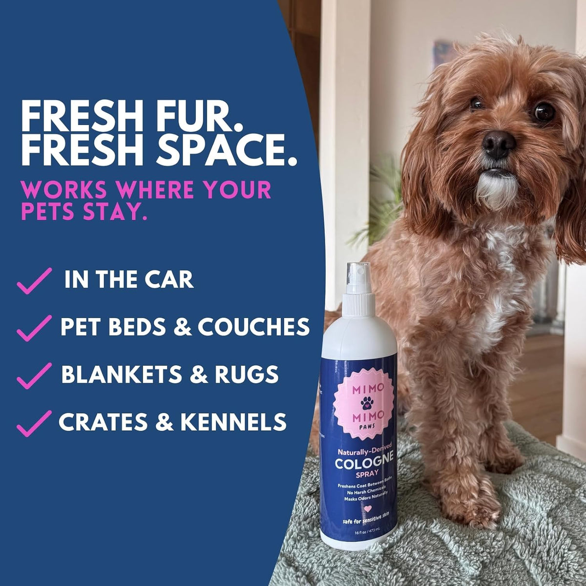 Mimo Mimo Paws alcohol free dog deodorizer spray for sensitive skin