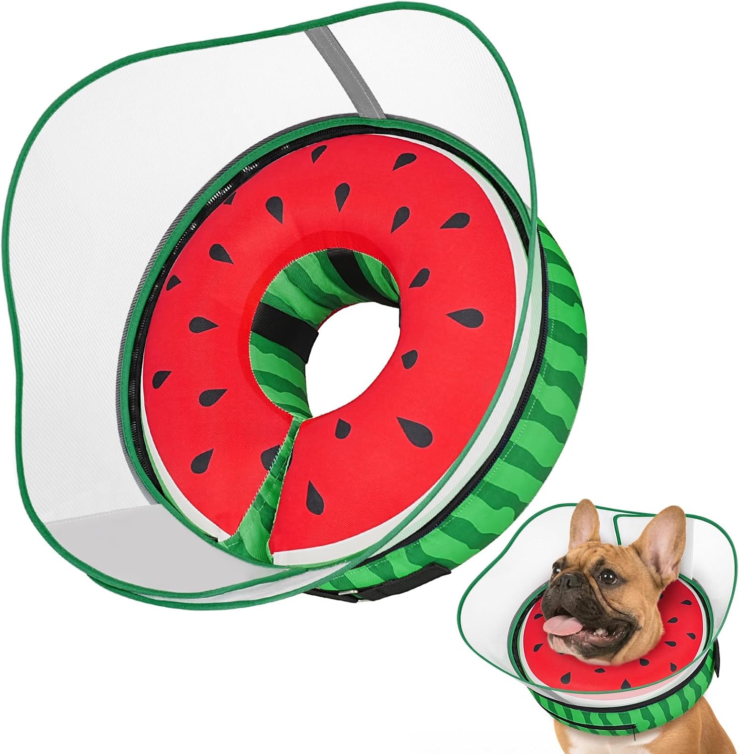 Supet Raised Inflatable Dog Cone After Surgery - Adjustable Recovery Donut Collar with Removable Shield to Stop Licking Wounds & Protect Stitches - Soft Dog Cone Alternative for Large Dogs (Brown,XXL) - Image 11