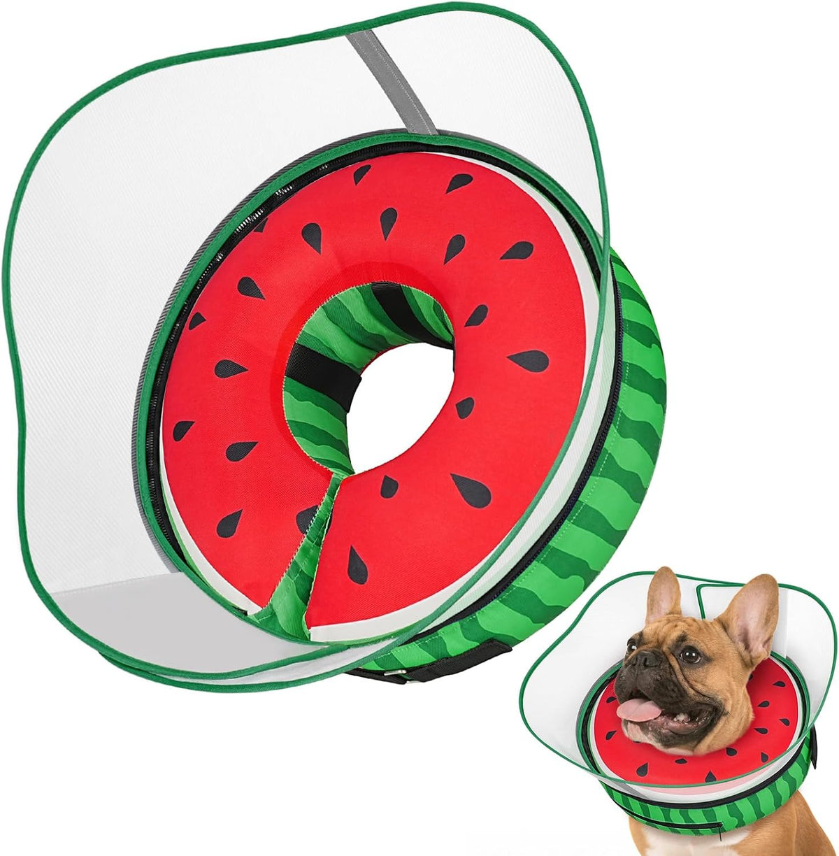 Supet Raised Inflatable Dog Cone After Surgery - Adjustable Recovery Donut Collar with Removable Shield to Stop Licking Wounds & Protect Stitches - Soft Dog Cone Alternative for Large Dogs (Brown,XXL) - Image 11