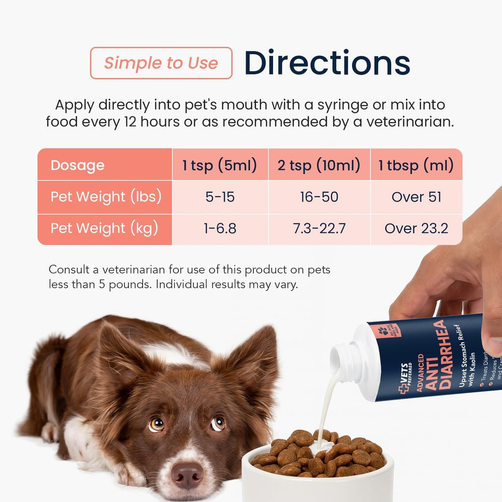 Vets Preferred 8 fluid ounce anti-diarrhea liquid for pets
