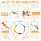 Side angle profile of the colorful acrylic bead pet collar demonstrating layout pattern.