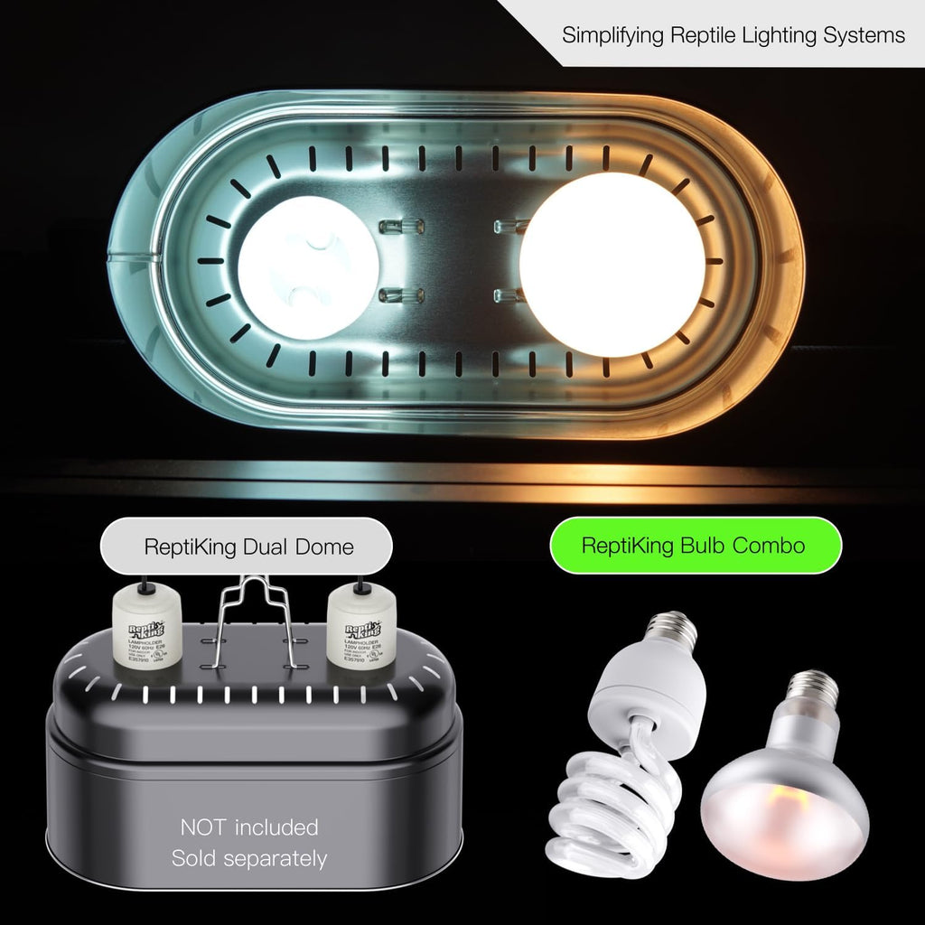 Premium packaging of the imported reptile light combo showing the standard E26 base configuration.