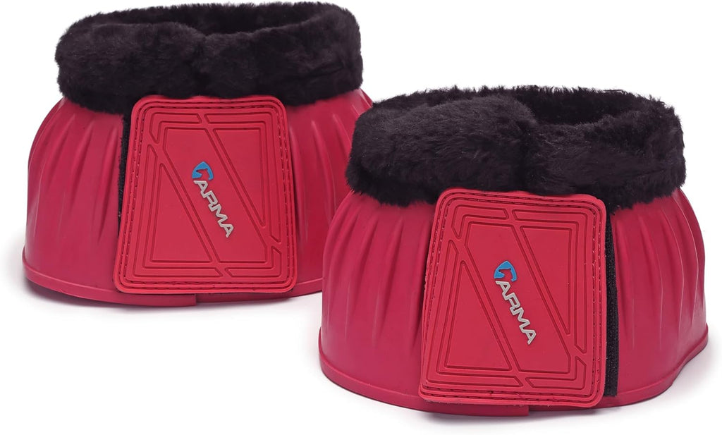 Shires Arma Overreach Fleece Bell Boots - Durable Gum Rubber with SupaFleece Trim and Double Velcro Black/Full - Image 14