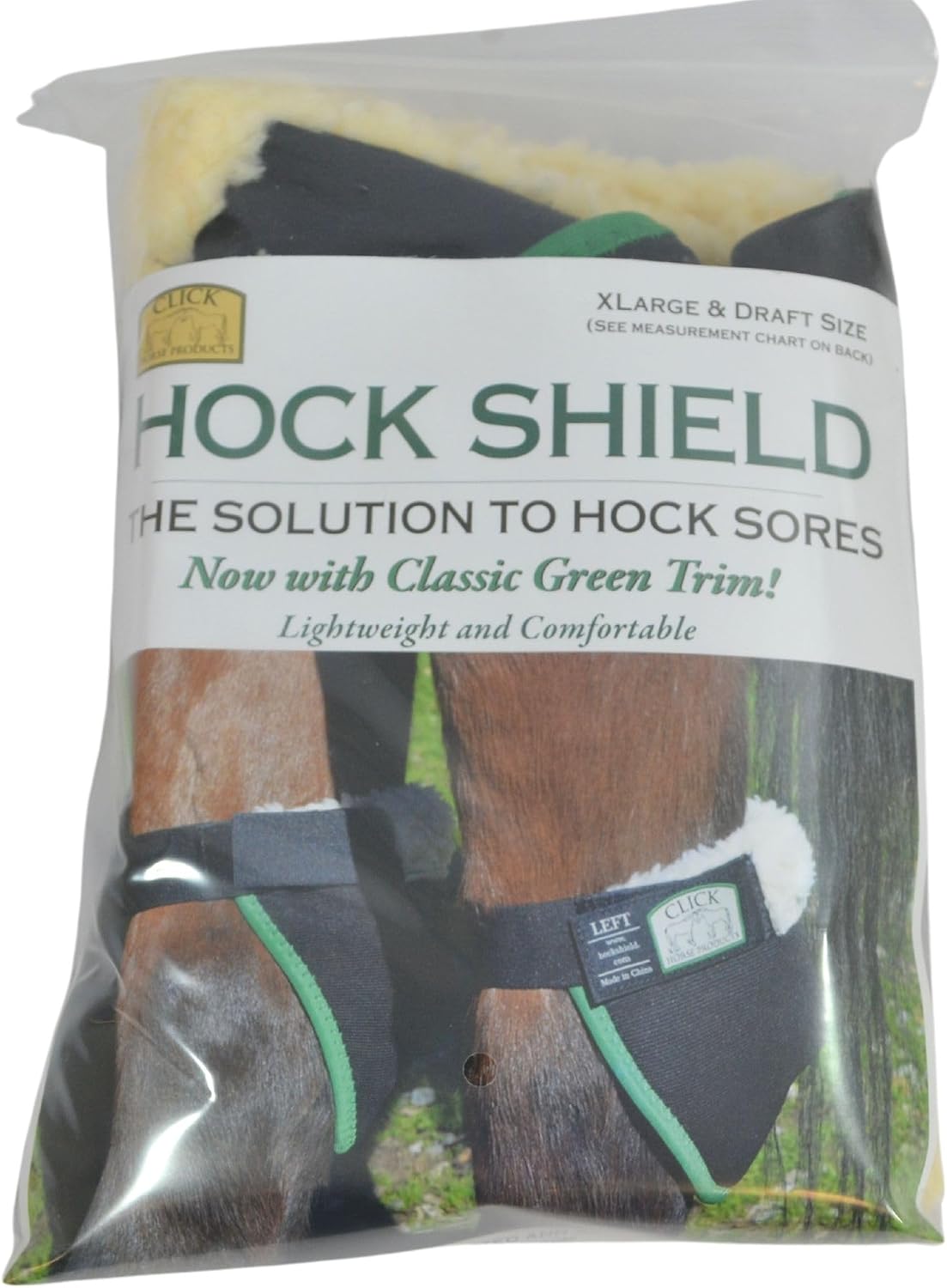 Intrepid International equine leg guards highlighting the soft protective fleece lining inside.