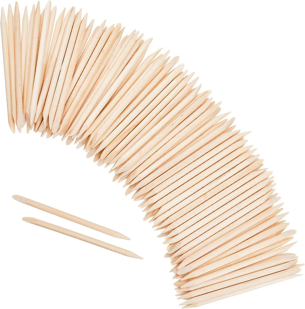 Maitys 500 pieces orange wood nail sticks bulk pack front view