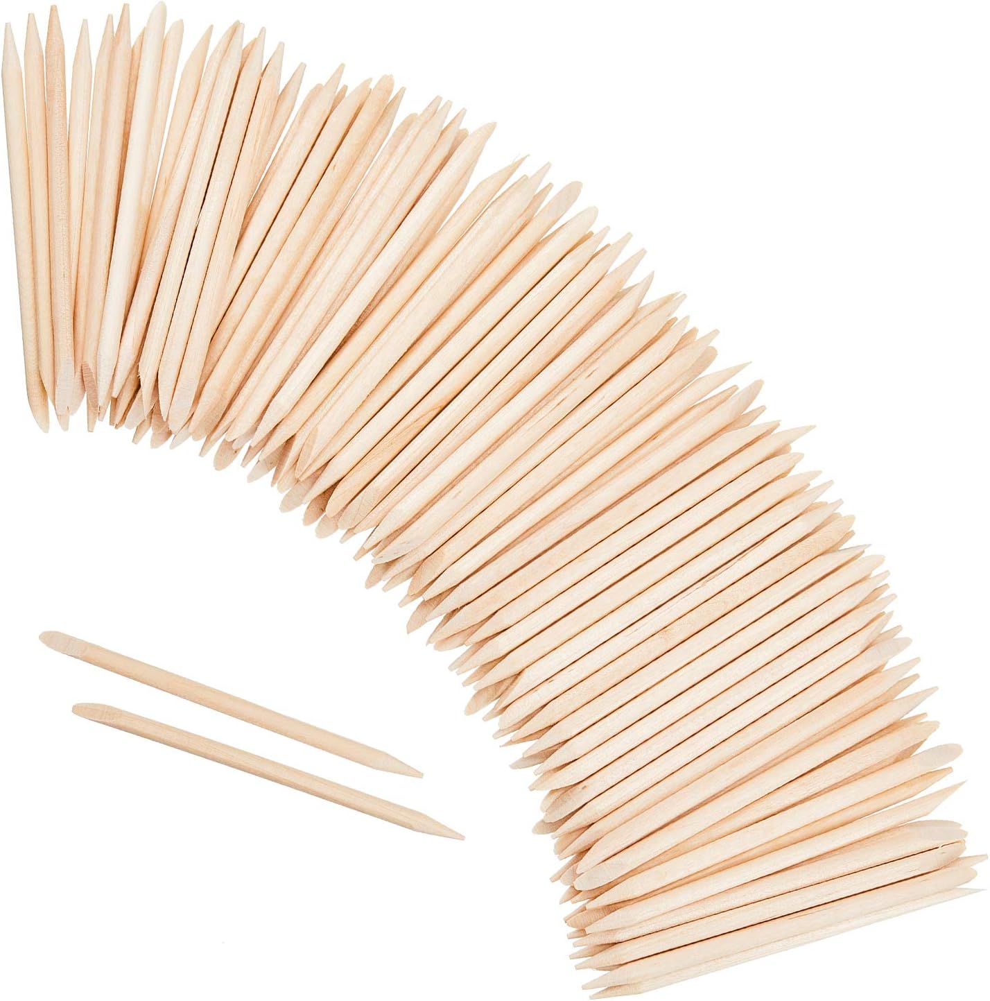 Maitys 500 pieces orange wood nail sticks bulk pack front view