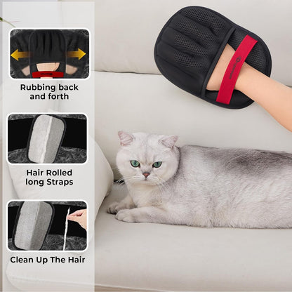Upgraded five finger electrostatic pet hair remover mitt close up