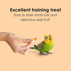 Close up of Kaytee natural dried papaya fruit treats for pet birds