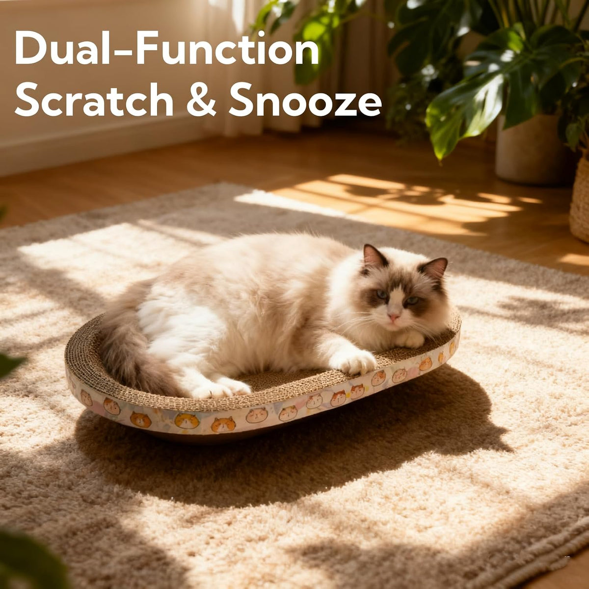 Close up of corrugated cardboard texture on Spindro cat scratcher