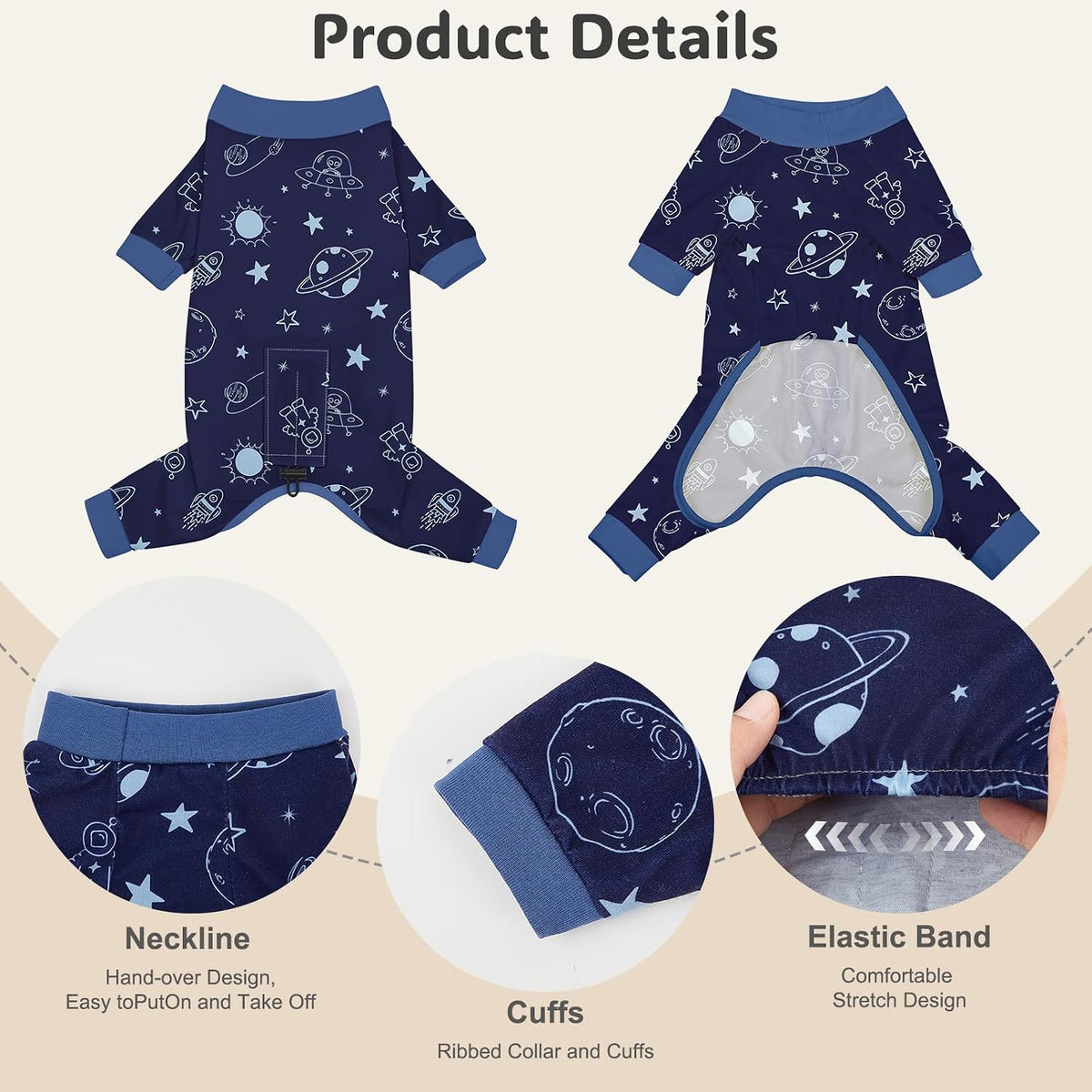 Glittme breathable pet pjs in multiple colorful pattern combinations.