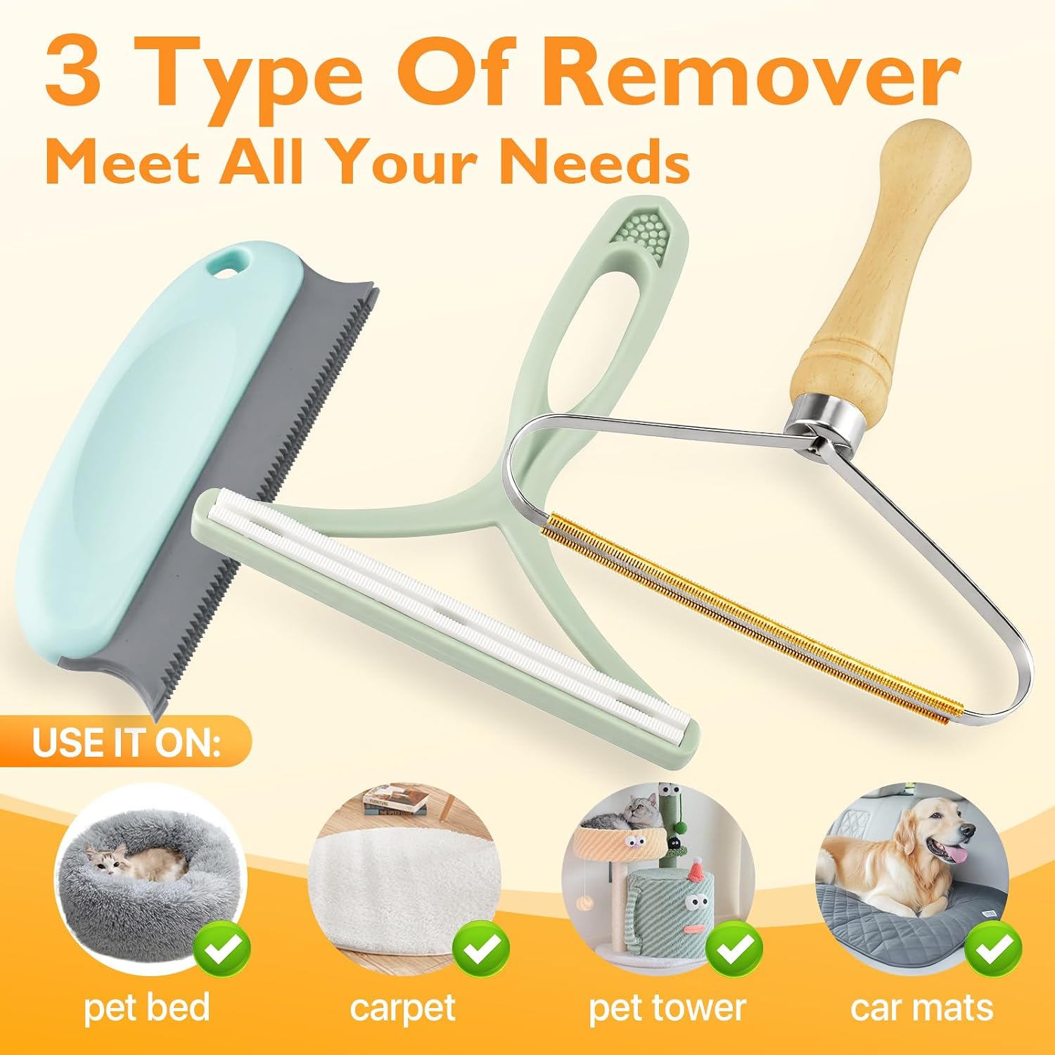 AXEGY reusable manual pet hair shaver removing cat fur from rug