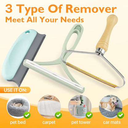 AXEGY reusable manual pet hair shaver removing cat fur from rug