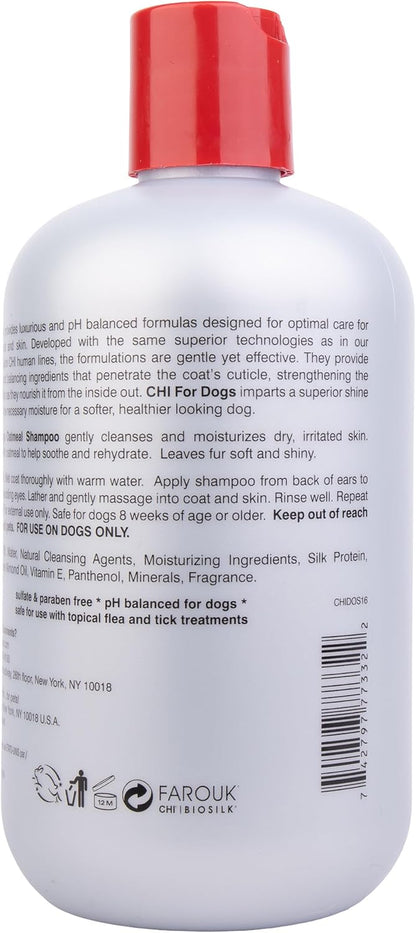 Close up of CHI for Dogs branding and silk protein detail