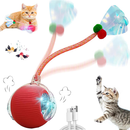 Speedy 2.0 Tail 2 Packs Interactive Cat Toys for Indoor Cats, Automatic Cat Toy with Elastic Mesh Tail, Electric Rolling Ball on Carpet, Chirping and Motion Activate Cat - Image 10