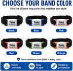Durable flat mounting silent pet tag on dog harness