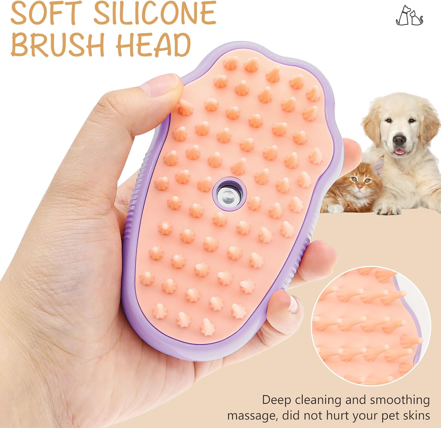 Throihg pet steam brush disassembled for easy cleaning