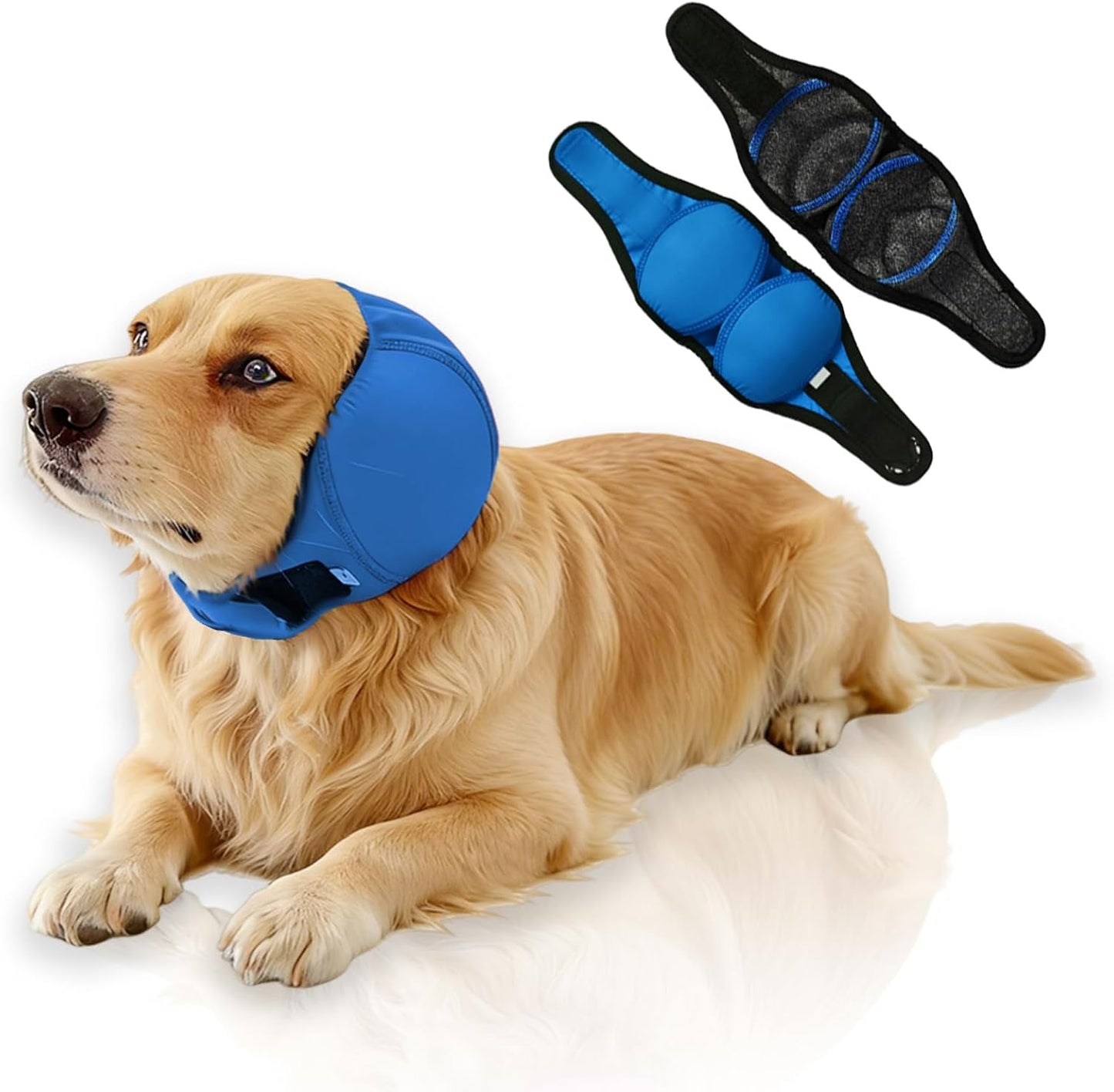 Waterproof Dog Ear Covers,No Flap Ear Wraps for Dogs,Dog Ear Muffs for Noise Protection & Anxiety Relief,Adjustable Dog Calming Hoodie Shower Cap for Bathing Grooming(Fuchsia,M) - Image 9
