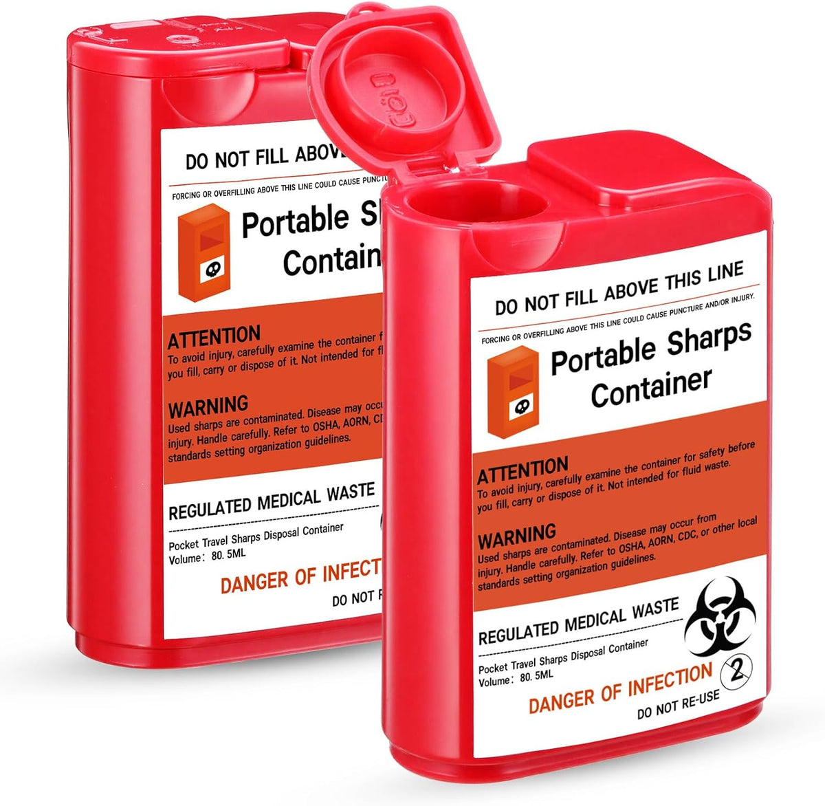 TorSor 2 pack sharps container for tattoo needle and syringe disposal
