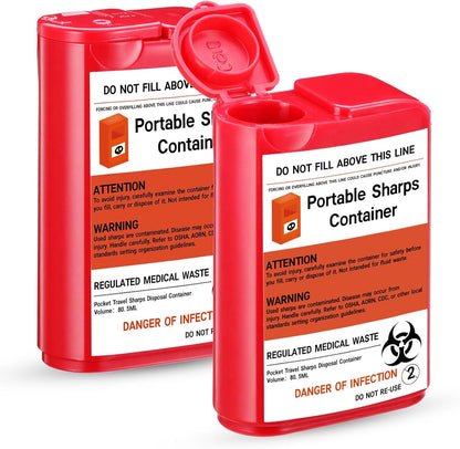 TorSor 2 pack sharps container for tattoo needle and syringe disposal
