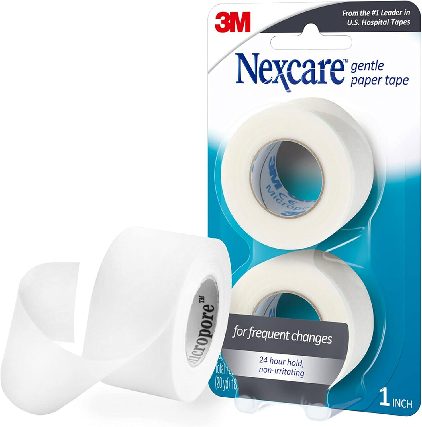 Nexcare Gentle Paper Medical Tape front view of twin pack packaging