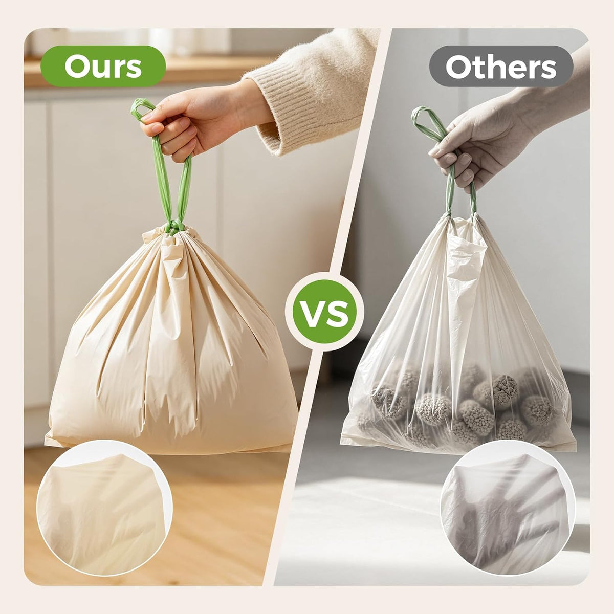 Durable drawstring detail on Cypcat M3 Pro litter liners