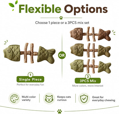 Natural catnip dental chew toy for indoor cats