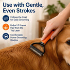 Pet grooming rake side view for long hair dogs