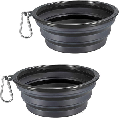 Comsun two pack extra large dog bowls for outdoor travel feeding