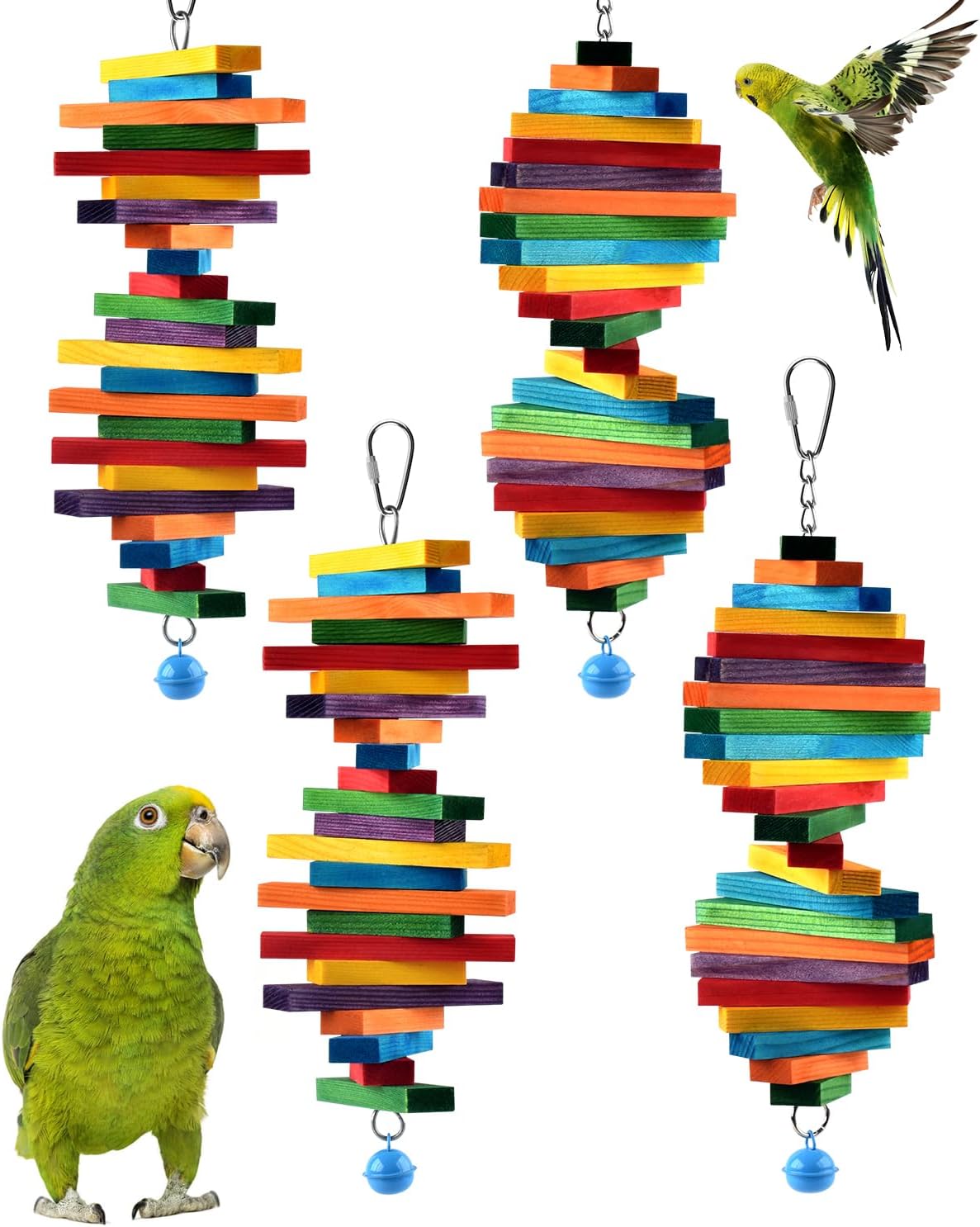 Complete Bissap bird chew toy set ready for pet use