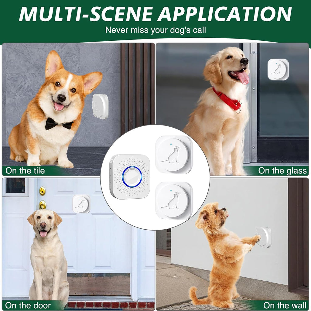 Easy wall installation of pet training door bell