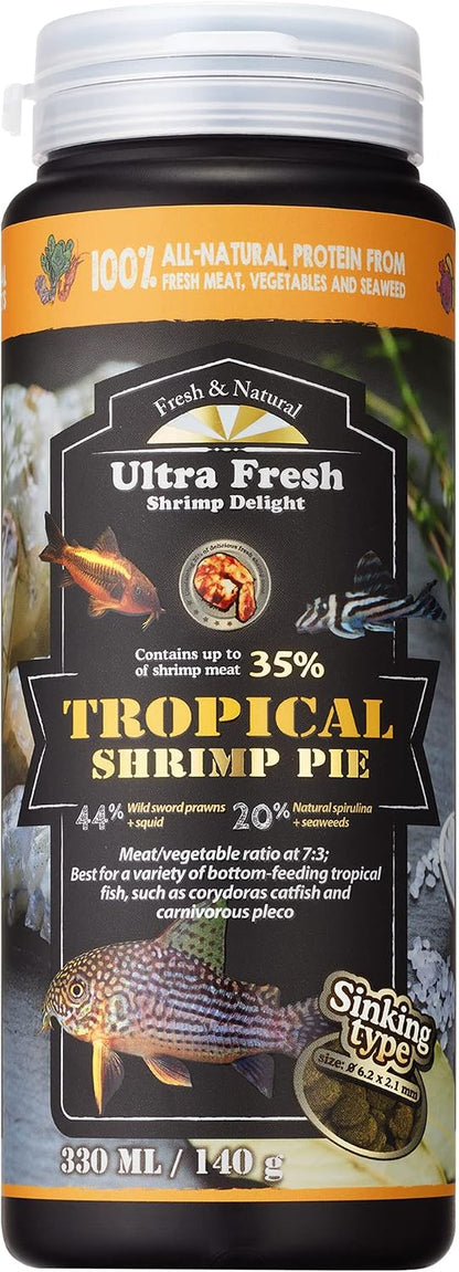 Authentic Ultra Fresh premium aquarium diet bottle for healthy aquatic bottom dwellers.