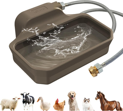 Ficuswin premium imported large pet waterer connected to outdoor water faucet