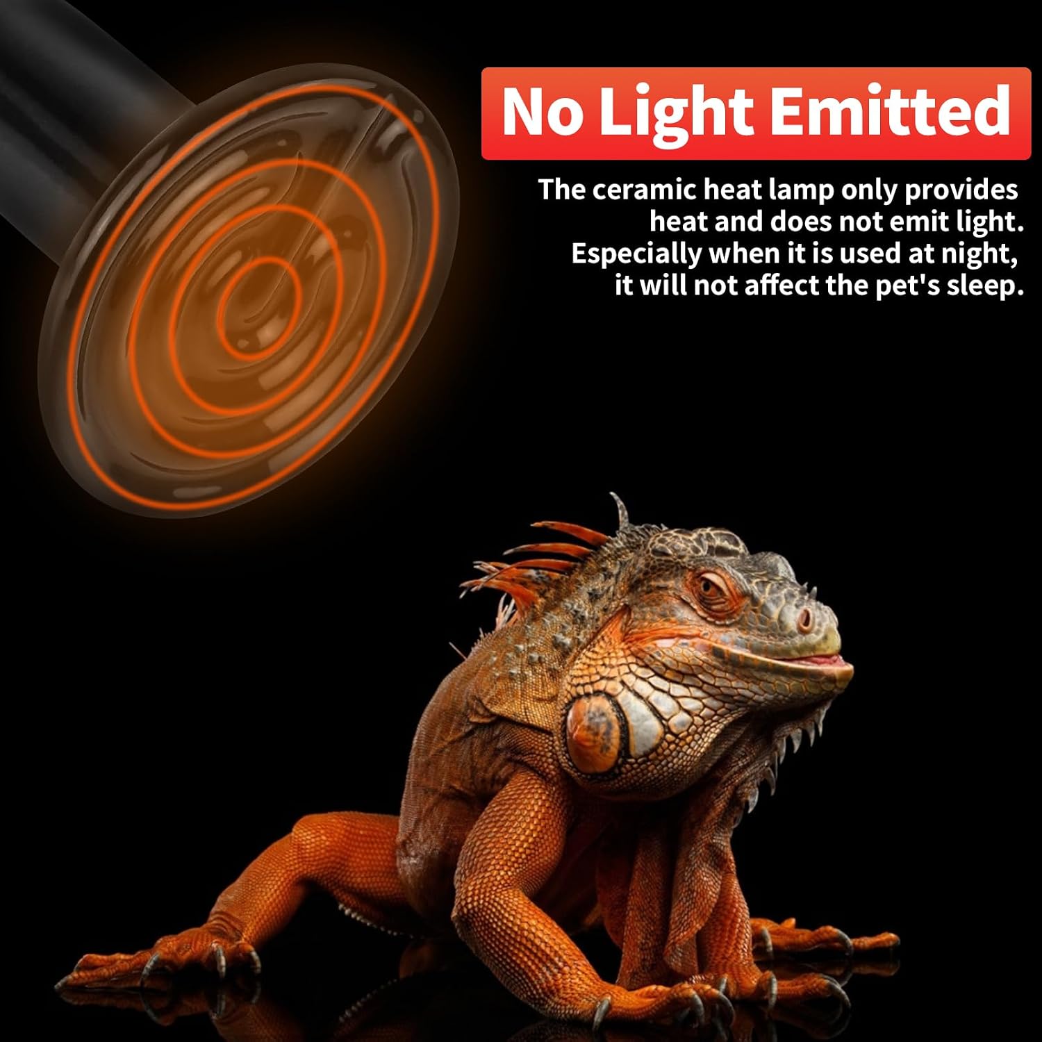 Lucky Herp black ceramic infrared heat lamp bulb for lizards and turtles