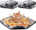 Namalu 4 Pack Self Warming Cat Bed Self Heating Cat Mat Star Pattern Soft Dog Crate Pad Thermal Pet Mat Anti Slip Kennel Dog Washable Warming Bed for Outdoor Indoor(12 x 12 Inch,Brown) - Image 13
