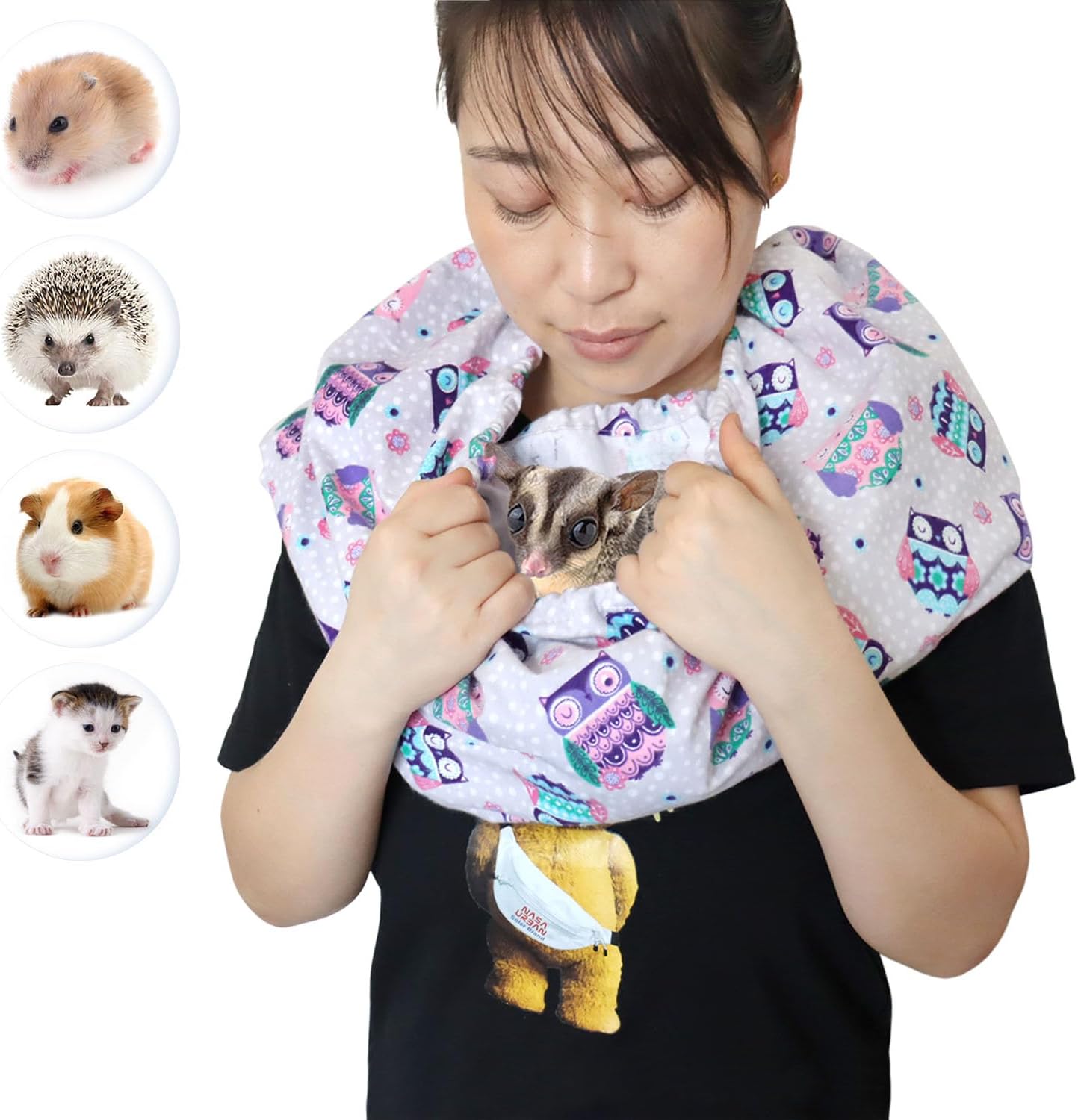 Adjustable Sugar Glider Bonding Pouch Small Pets Bonding Scarf Sling Carrier for Chinchillas Hedgehogs Hamsters Guinea Pigs Anti-Anxiety Interactive Play Pets Tunnel - Image 1
