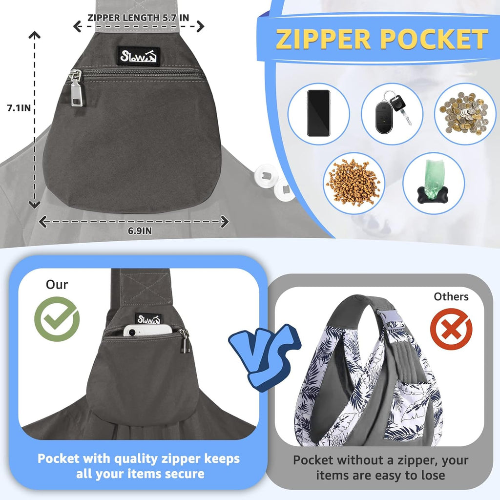 Small dog sitting in comfortable SlowTon carrier bag