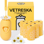 VETRESKA Dog Poop Bag Dispenser with Citrus Scented Waste Bags, Leak Proof, Extra Thick and Large Pet Poop Bags for Walking Dog and Cats Litter, 1 Count Holder and 105 Bags, Orange - Image 13