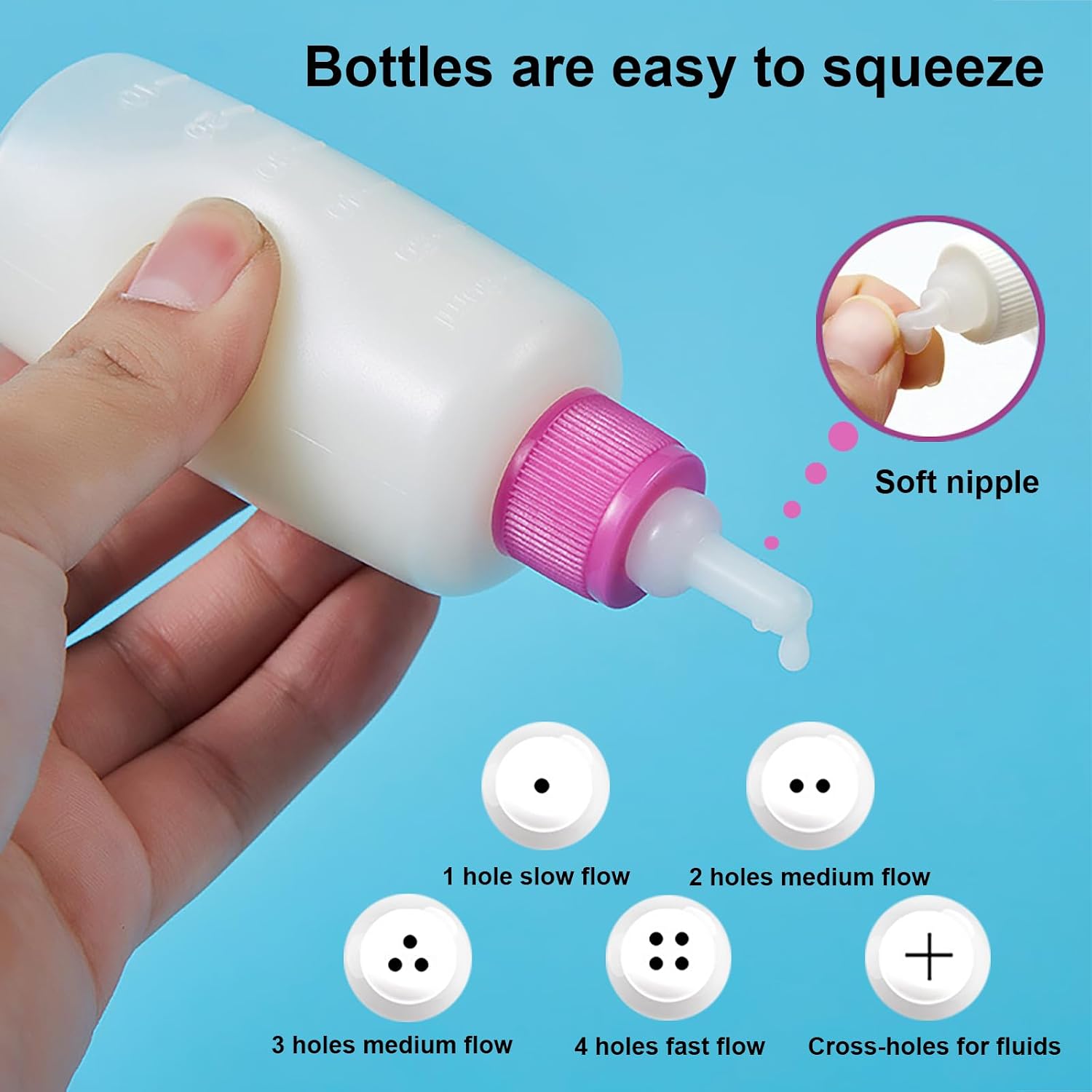 60ml Newborn Pet Feeding Bottle Kit | Puppy Kitten Nursing Bottles with 10 Silicone Nipples, Cleaning Brushes & Nipple Puncher | Anti-Choke Milk Feeder for Small Animals - Image 5