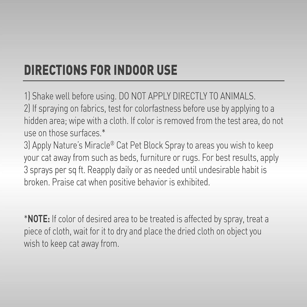 Authentic USA imported Nature's Miracle advanced platinum cat repellent spray packaging details
