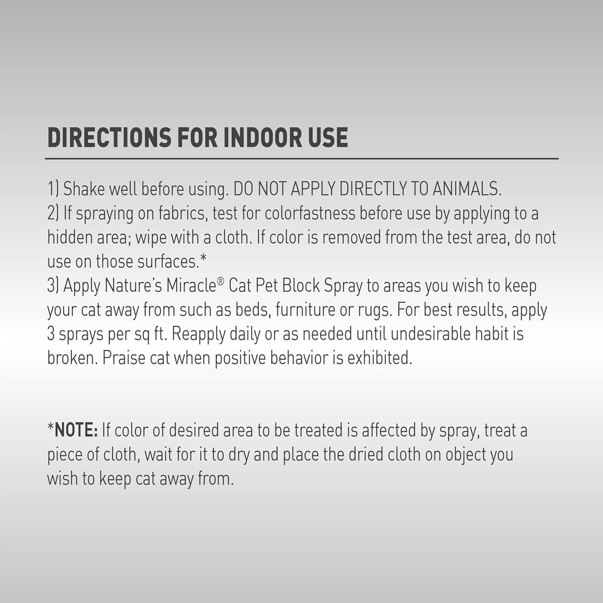 Authentic USA imported Nature's Miracle advanced platinum cat repellent spray packaging details